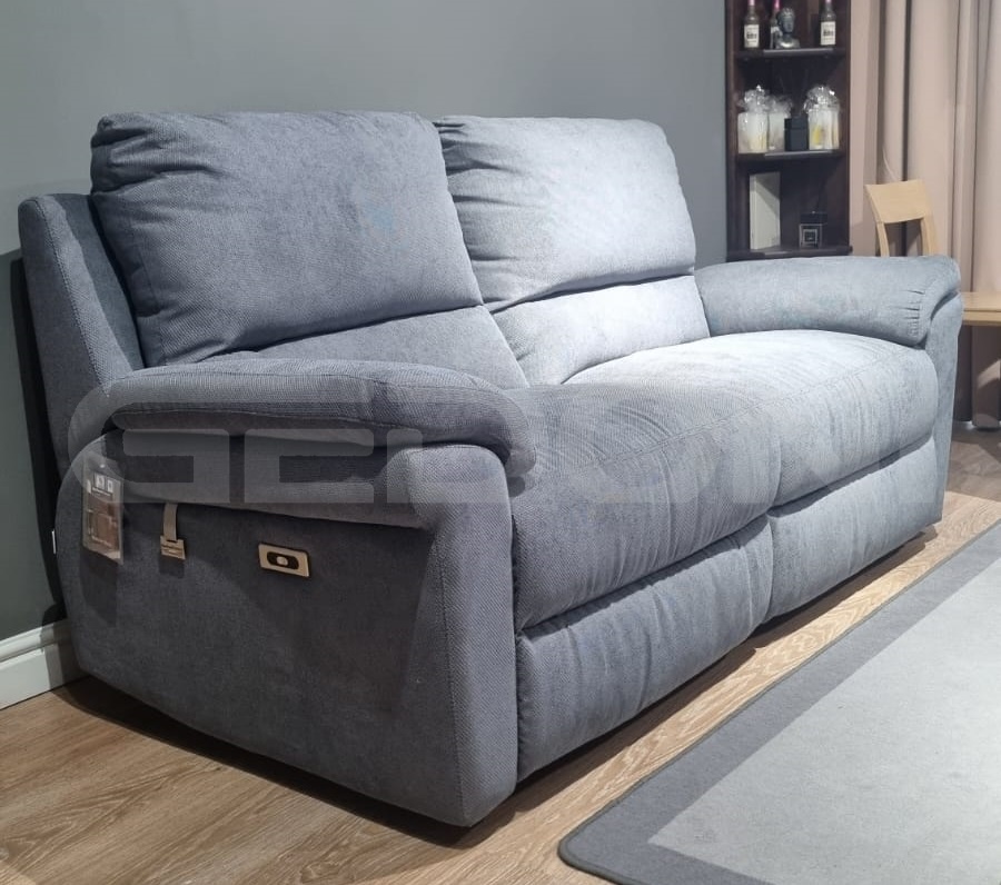 Мягкий диван с электрореклайнером Douglas,в серой ткани
