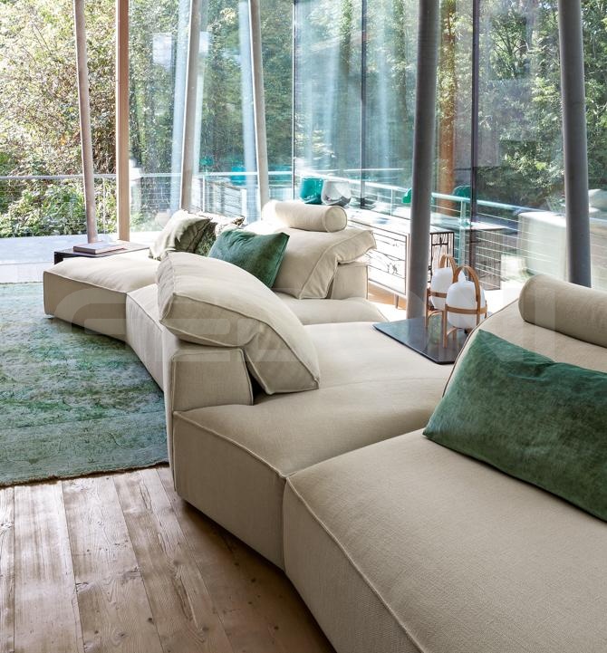 Gravity-sofa угловой модульный диван с шезлонгом пух перо