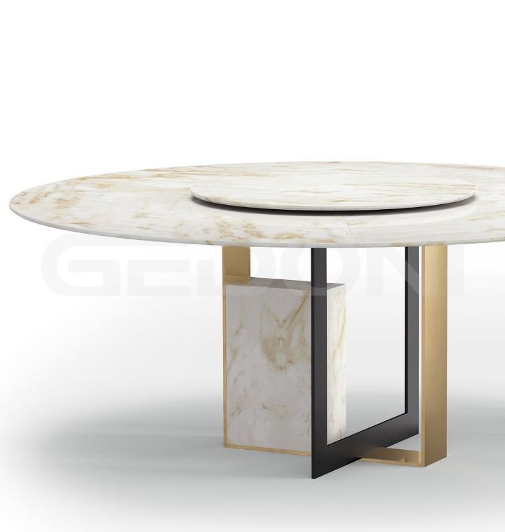 Обеденный стол мрамор с металлом MOORE и BOGART_2