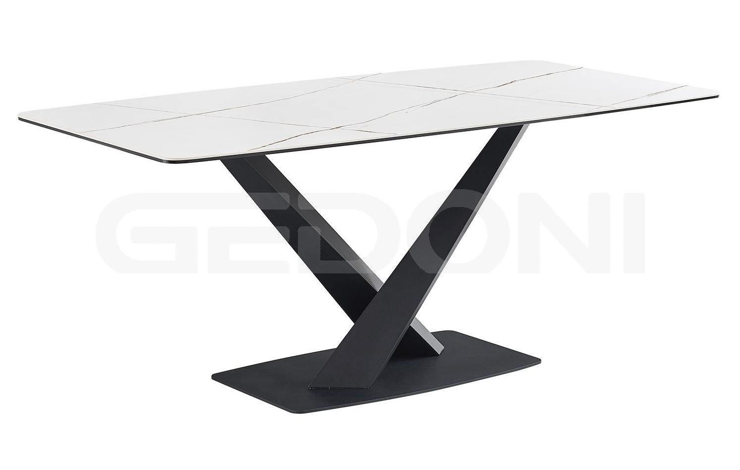 Стол обеденный,столешница белая керамика (180см) _1