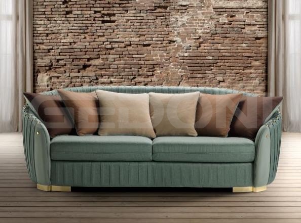 Акцентный диван и кресло с латунными пуговицами Via Spiga_1