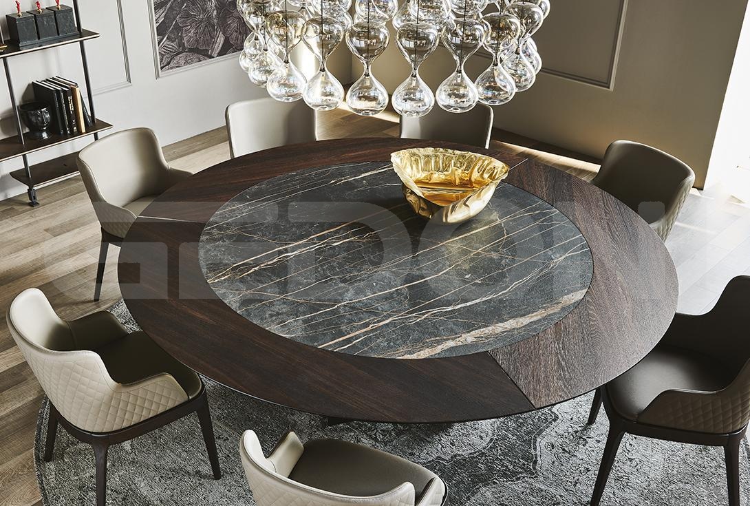 Круглый стол с поворотной керамической вставкой SKORPIO Ker-Wood Round_0
